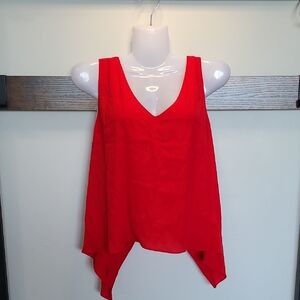 Wilfred Vivid Red Open Tieback Tank Top Y2K Britney Christina